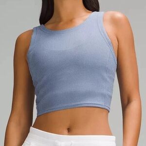 Lululemon Ribbed Softstream Grey Blue Top